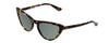 Profile View of Vogue VO5211 Designer Polarized Sunglasses with Custom Cut Smoke Grey Lenses in Tortoise Havana Brown Gold Ladies Cateye Full Rim Acetate 54 mm