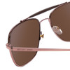 Close Up View of Michael Kors Bradley Unisex Aviator Full Rim Polarize Sunglass Copper/Brown 58mm