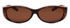 Front View of Foster Grant Solar Shield Unisex 57 mm Fitover Sunglasses in Tortoise Gold/Brown