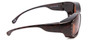 Side View of Foster Grant Ladies Oval 60 mm Fitover Sunglasses Tortoise Havana Crystals/Brown