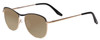 Profile View of Scott&Zelda SZ7451 Designer Polarized Reading Sunglasses with Custom Cut Powered Amber Brown Lenses in Matte Black Gold Gloss Tips Unisex Classic Full Rim Metal 55 mm