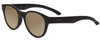 Profile View of Smith Optics Snare Designer Polarized Sunglasses with Custom Cut Amber Brown Lenses in Matte Black Unisex Round Full Rim Acetate 51 mm