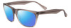 Profile View of Smith Optics Tioga Designer Polarized Sunglasses with Custom Cut Blue Mirror Lenses in Smoke Split Grey Crystal Fade Unisex Square Full Rim Acetate 58 mm