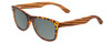 Profile View of Coyote Woodie Designer Polarized Sunglasses with Custom Cut Smoke Grey Lenses in Black Orange Tortoise Brown Wood Unisex Classic Full Rim Wood 52 mm