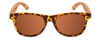 Front View of Coyote Wood Classic Polarized Sunglasses Black Orange Tortoise Walnut/Brown 52mm