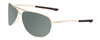 Profile View of Smith Optics Serpico Designer Polarized Sunglasses with Custom Cut Smoke Grey Lenses in Gold Tortoise Unisex Pilot Full Rim Metal 65 mm