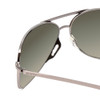 Close Up View of Smith Serpico 2 Aviator Sunglass Gun Metal Silver Black/Polarize Grey Green 65mm