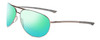 Profile View of Smith Optics Serpico 2 Designer Polarized Reading Sunglasses with Custom Cut Powered Green Mirror Lenses in Gun Metal Silver Black Unisex Pilot Full Rim Metal 65 mm