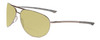 Profile View of Smith Optics Serpico 2 Designer Polarized Reading Sunglasses with Custom Cut Powered Sun Flower Yellow Lenses in Gun Metal Silver Black Unisex Pilot Full Rim Metal 65 mm