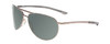 Profile View of Smith Optics Serpico Slim 2 Designer Polarized Sunglasses with Custom Cut Smoke Grey Lenses in Gun Metal Silver Black Unisex Pilot Full Rim Metal 60 mm