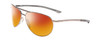 Profile View of Smith Optics Serpico Slim 2 Designer Polarized Sunglasses with Custom Cut Red Mirror Lenses in Gun Metal Silver Black Unisex Aviator Full Rim Metal 60 mm