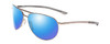 Profile View of Smith Optics Serpico Slim 2 Designer Polarized Sunglasses with Custom Cut Blue Mirror Lenses in Gun Metal Silver Black Unisex Aviator Full Rim Metal 60 mm