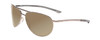 Profile View of Smith Optics Serpico Slim 2 Designer Polarized Sunglasses with Custom Cut Amber Brown Lenses in Gun Metal Silver Black Unisex Pilot Full Rim Metal 60 mm