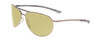 Profile View of Smith Optics Serpico Slim 2 Designer Polarized Reading Sunglasses with Custom Cut Powered Sun Flower Yellow Lenses in Gun Metal Silver Black Unisex Pilot Full Rim Metal 60 mm