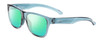 Profile View of Smith Optics Lowdown Slim 2 Designer Polarized Reading Sunglasses with Custom Cut Powered Green Mirror Lenses in Crystal Stone Green Blue Unisex Classic Full Rim Acetate 53 mm