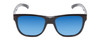 Front View of Smith Lowdown Slim 2 Sunglasses Gloss Black/Chromapop Polarized Blue Mirror 53mm