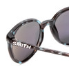 Close Up View of Smith Cheetah Ladies Cateye Sunglasses Sky Tortoise/CP Polarize Blue Mirror 54mm