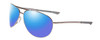 Profile View of Smith Optics Serpico 2 Designer Polarized Sunglasses with Custom Cut Blue Mirror Lenses in Gun Metal Silver Black Unisex Pilot Full Rim Metal 65 mm
