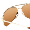 Close Up View of Smith Serpico Slim 2 Unisex Pilot Sunglasses Gold Tortoise/Polarize Brown 60mm