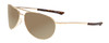 Profile View of Smith Optics Serpico Slim 2 Designer Polarized Sunglasses with Custom Cut Amber Brown Lenses in Gold Tortoise Unisex Pilot Full Rim Metal 60 mm