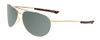 Profile View of Smith Optics Serpico Slim 2 Designer Polarized Sunglasses with Custom Cut Smoke Grey Lenses in Gold Tortoise Unisex Pilot Full Rim Metal 60 mm