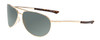 Profile View of Smith Optics Serpico Slim 2 Designer Polarized Reading Sunglasses with Custom Cut Powered Smoke Grey Lenses in Gold Tortoise Unisex Aviator Full Rim Metal 60 mm