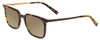 Profile View of John Varvatos V521 Designer Polarized Sunglasses with Custom Cut Amber Brown Lenses in Olive Green Tortoise Havana Unisex Square Full Rim Acetate 52 mm