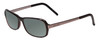 Profile View of Porsche Designs P8207-A Designer Polarized Sunglasses with Custom Cut Smoke Grey Lenses in Dark Brown Unisex Cateye Full Rim Acetate 53 mm