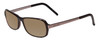 Profile View of Porsche Designs P8207-A Designer Polarized Reading Sunglasses with Custom Cut Powered Amber Brown Lenses in Dark Brown Unisex Cateye Full Rim Acetate 53 mm