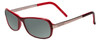 Profile View of Porsche Designs P8207-B Designer Polarized Reading Sunglasses with Custom Cut Powered Smoke Grey Lenses in Crystal Burgundy Red Gun Metal Silver Unisex Cateye Full Rim Acetate 53 mm