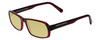 Profile View of Porsche Designs P8215-D Designer Polarized Reading Sunglasses with Custom Cut Powered Sun Flower Yellow Lenses in Crystal Burgundy Red Carbon Fiber Unisex Square Full Rim Acetate 55 mm