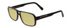 Profile View of Porsche Designs P8217-A Designer Polarized Reading Sunglasses with Custom Cut Powered Sun Flower Yellow Lenses in Crystal Dark Grey Carbon Fiber Unisex Square Full Rim Acetate 56 mm