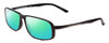 Profile View of Porsche Designs P8229-A Designer Polarized Reading Sunglasses with Custom Cut Powered Green Mirror Lenses in Black Unisex Oval Full Rim Titanium 57 mm