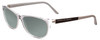 Profile View of Porsche Designs P8246-D Designer Polarized Reading Sunglasses with Custom Cut Powered Smoke Grey Lenses in Crystal Grey Unisex Oval Full Rim Acetate 56 mm