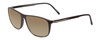 Profile View of Porsche Designs P8278-A Designer Polarized Sunglasses with Custom Cut Amber Brown Lenses in Matte Grey Unisex Square Full Rim Acetate 56 mm