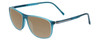 Profile View of Porsche Designs P8278-B Designer Polarized Reading Sunglasses with Custom Cut Powered Amber Brown Lenses in Crystal Azure Turquoise Blue Unisex Square Full Rim Acetate 56 mm