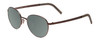 Profile View of Porsche Designs P8315-B Designer Polarized Sunglasses with Custom Cut Smoke Grey Lenses in Satin Brown Copper Unisex Round Full Rim Metal 52 mm