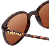 Close Up View of Smith Cheetah Lady Sunglasses Tortoise Brown Gold/CP Polarized Green Mirror 54mm