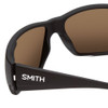 Close Up View of Smith Guides Choice Sunglasses Matte Black & ChromaPop Polarized Gray Green 63mm