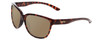 Profile View of Smith Optics Monterey Designer Polarized Sunglasses with Custom Cut Amber Brown Lenses in Tortoise Havana Brown Gold Ladies Cateye Full Rim Acetate 58 mm