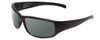 Profile View of Smith Optics Prospect Designer Polarized Sunglasses with Custom Cut Smoke Grey Lenses in Matte Black Unisex Wrap Full Rim Acetate 61 mm