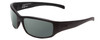 Profile View of Smith Optics Prospect Designer Polarized Reading Sunglasses with Custom Cut Powered Smoke Grey Lenses in Matte Black Unisex Wrap Full Rim Acetate 61 mm