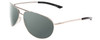 Profile View of Smith Optics Serpico 2 Designer Polarized Reading Sunglasses with Custom Cut Powered Smoke Grey Lenses in Silver Black Unisex Aviator Full Rim Metal 65 mm