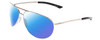 Profile View of Smith Optics Serpico 2 Designer Polarized Reading Sunglasses with Custom Cut Powered Blue Mirror Lenses in Silver Black Unisex Pilot Full Rim Metal 65 mm