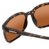 Close Up View of Smith Shoutout Sunglasses in Vintage Tortoise Gold/CP Glass Polarized Brown 57mm