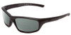 Profile View of Smith Optics Director Designer Polarized Reading Sunglasses with Custom Cut Powered Smoke Grey Lenses in Black Unisex Rectangle Full Rim Acetate 60 mm