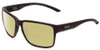 Profile View of Smith Optics Emerge Designer Polarized Reading Sunglasses with Custom Cut Powered Sun Flower Yellow Lenses in Matte Black Unisex Square Full Rim Acetate 60 mm