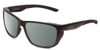 Profile View of Smith Optics Longfin Elite Designer Polarized Sunglasses with Custom Cut Smoke Grey Lenses in Matte Black Unisex Wrap Full Rim Acetate 59 mm