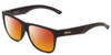 Profile View of Smith Optics Lowdown 2 Designer Polarized Sunglasses with Custom Cut Red Mirror Lenses in Matte Black Gold Unisex Classic Full Rim Acetate 55 mm