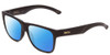Profile View of Smith Optics Lowdown 2 Designer Polarized Reading Sunglasses with Custom Cut Powered Blue Mirror Lenses in Matte Black Gold Unisex Classic Full Rim Acetate 55 mm